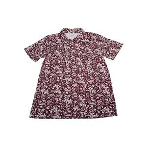 Columbia PFG Texas A&M Aggies Hawaiian AOP Shirt Men’s Small Maroon Fishing EUC